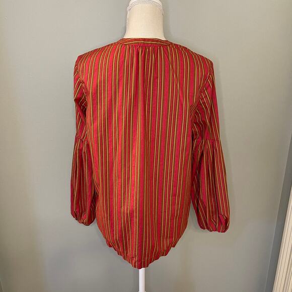 LOFT Lou & Grey Striped Poplin Boho Top, M - Picture 4 of 6